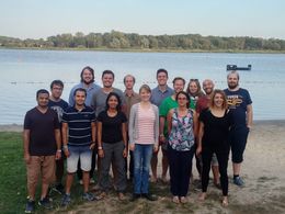 Group picture of IRTG Jamboree 2018 in Bollmannsruh Picture of a group of young researchers in front of a lake during the Jamboree 2018 in Bollmannsruh